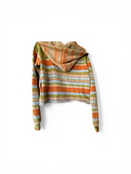 NWT We The Free Striped Hooded sweatshirt in Green, Orange & Blue - Picture 2 of 6